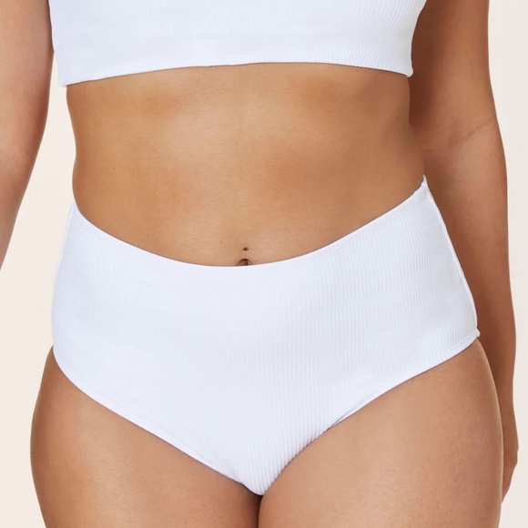 NWT Andie The High Waist Bikini Bottom in White - Picture 1 of 8